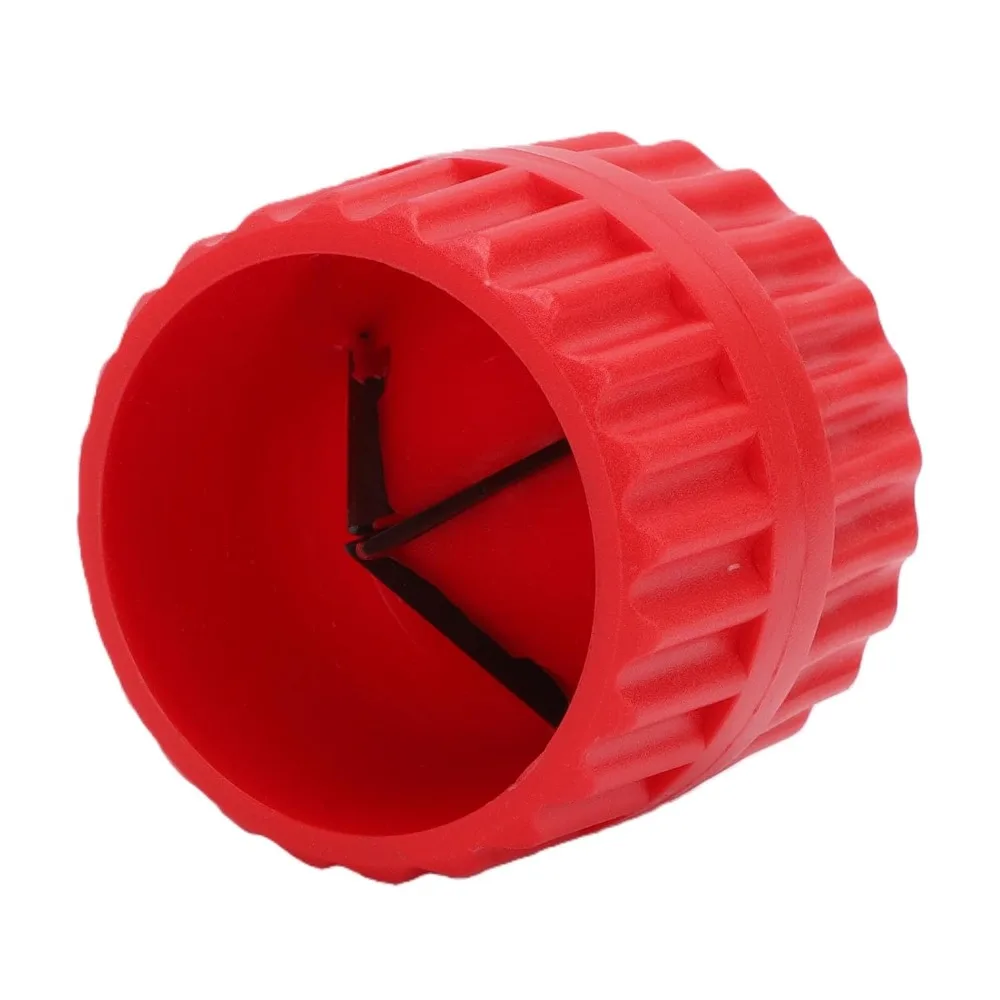 Red Tube Reamer Deburring Tool Inner and Outer Blade ABS&Alloy Inner and Outer Deburring Tool Suitable Diameter 3/16-1 1/2in