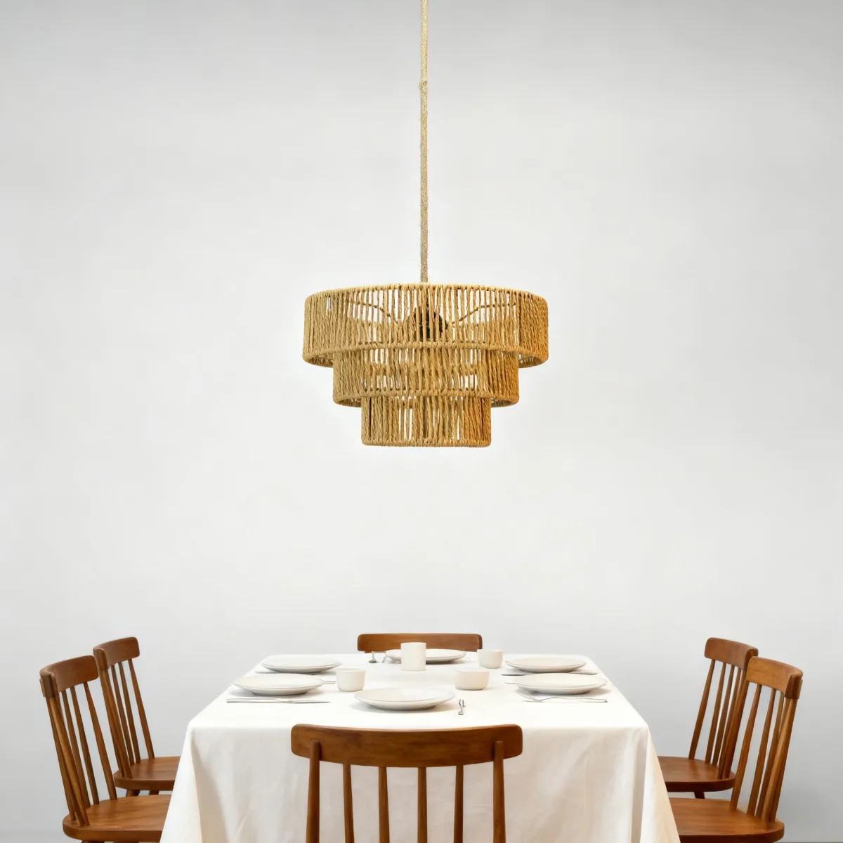 JOYINLED ورقة حبل بوهو المكونات في قلادة ضوء المنسوجة يدويا مصباح السقف ، غرفة المعيشة غرفة نوم المطبخ عكس الضوء E27 مصباح معلق