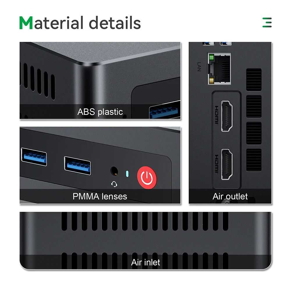 Imagem -04 - Trigkey-green g4 Mini pc Win11 Intel 11th Gen N100 16gb Ddr4 Ssd 500gb Lan 1000m Wifi6 Bt4.2 4k 60hz Mini Computador Desktop