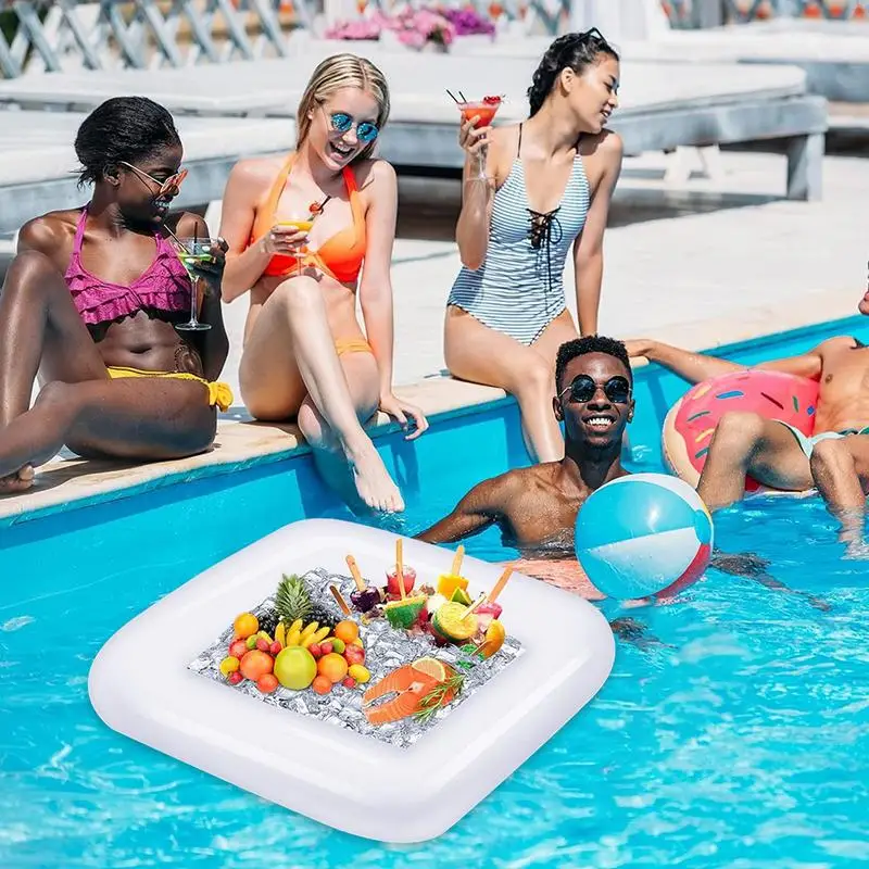 Flotador Inflable Con Portavasos Para Piscina – Soporte Para Bebidas Con 4 Agujeros Y Diseño De Cocotero