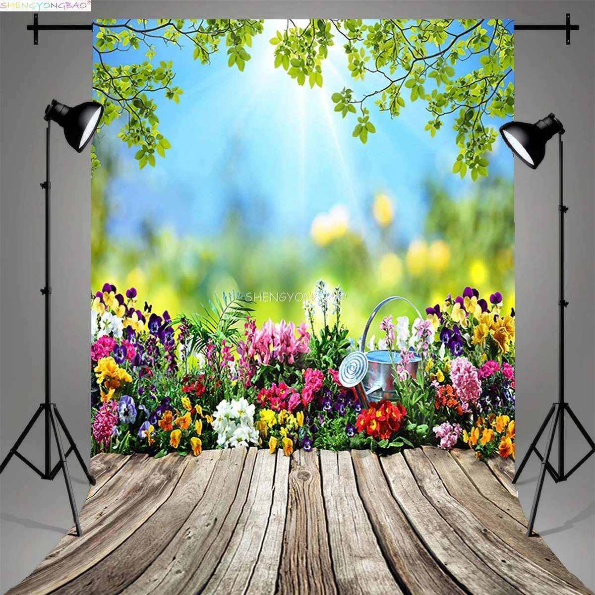 

Spring Easter Egg Butterfly Birthday Party Background Bunny Floral Garden Rabbit Kids Baby Shower Photography Backdrops ES-12