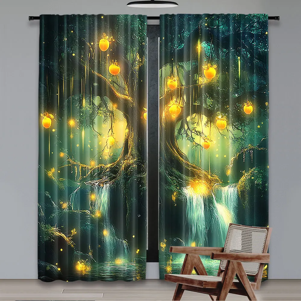 2Pcs Forest Fairy Tales Curtain Lanterns Suitable For Living Room And Bedroom Multiple -