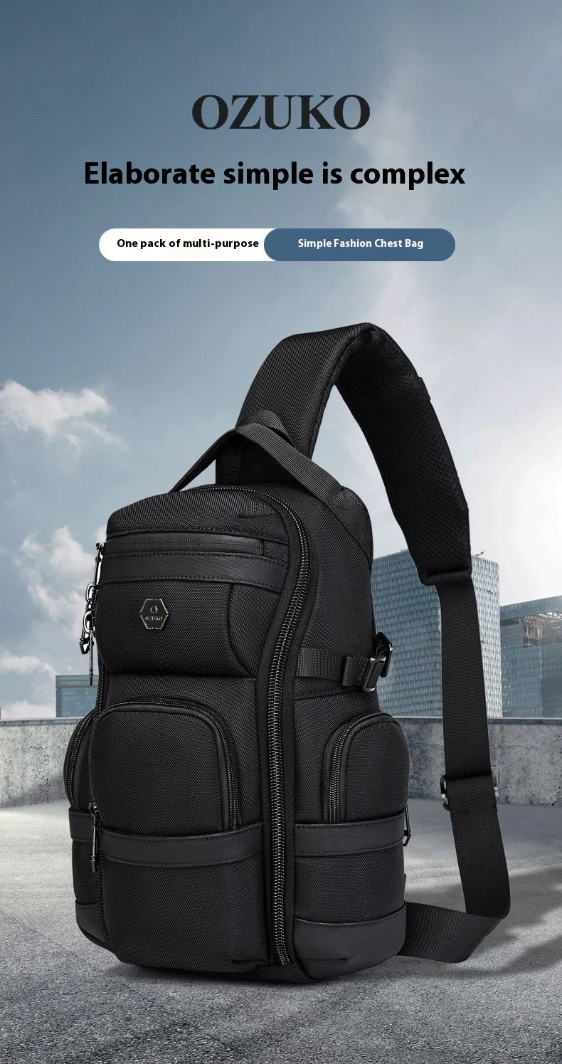 OZUKO Crossbody Bag Large Capacity Shoulder Bags for Male Waterproof Chest Bag Tactical Sling Messenger Bags Men Outdoor Sports