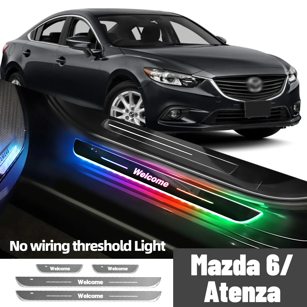 

For Mazda 6 Atenza GG GH GJ GL 2002-2023 Car Door Sill Light Customized Logo LED Welcome Threshold Pedal Lamp Accessories