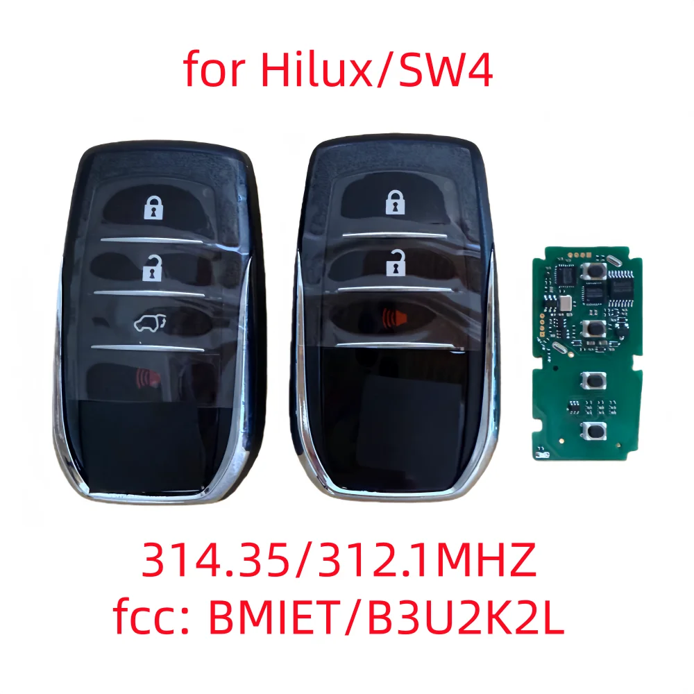 Autoschlüssel passend für Toyota HILUX GR SPORTS SW4 schlüsselloser Fernbedienungsschlüssel für den brasilianischen Markt B3U2K2L BM1ET 314.3/312MHZ 8A mit Schlüsselblatt – Detail 1
