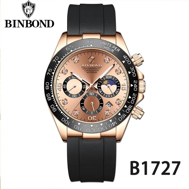 Men's Quartz Watch with Moon Phase
