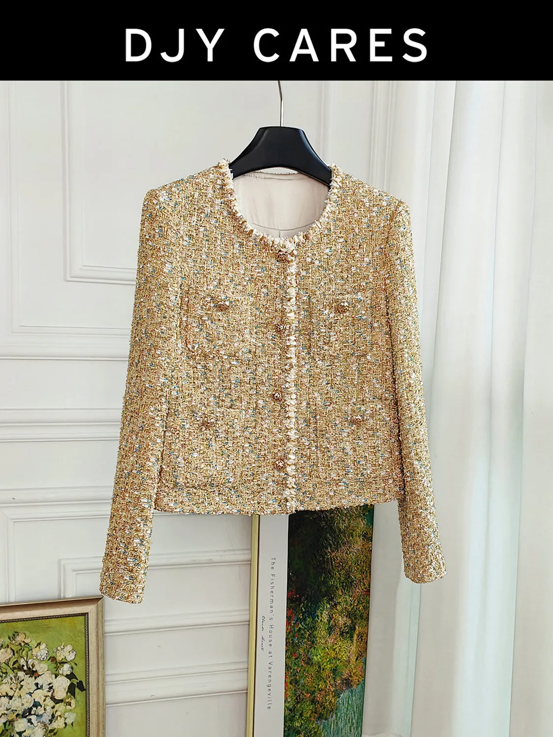 New Heavy Industry Golden Flower Coat Heavy Industry Half Skirt Set big size
