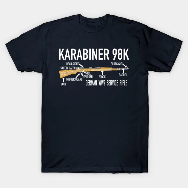 Karabiner 98k German WW2 Standard Rifle Diagram Gift T-Shirt New 100% Cotton O-Neck Short Sleeve Casual Mens T-shirt Size S-3XL