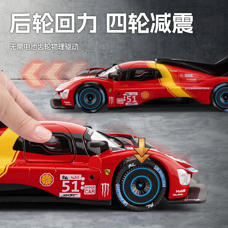 1:22 499 Sportwagen Modell Spielzeug Metalldruckguss Musik Licht Zurückziehen Türen Geöffnet Fahrzeugmodelle Jungen Geburtstagsgeschenke