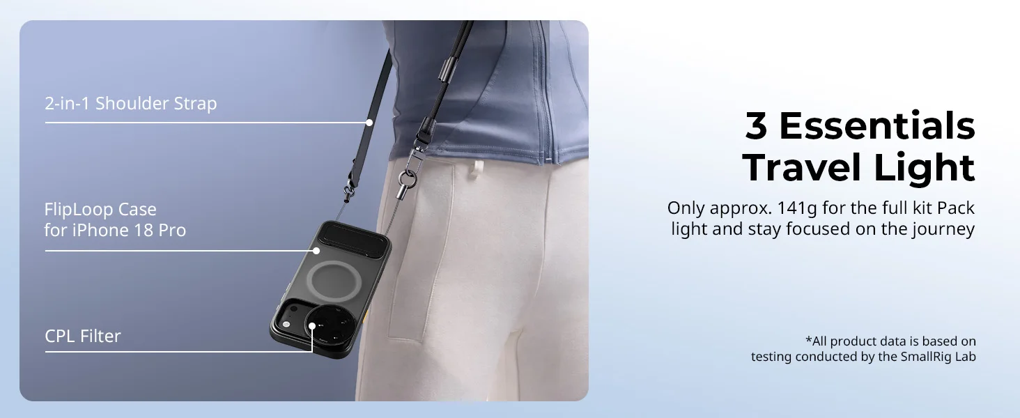 SmallRig Koffer- und Filter-Set für iPhone 18 Pro / 18 Pro Max mit CPL-Filter, Schultergurt, Aufbewahrungskoffer, Griff und Ständer in einem – Detail 9