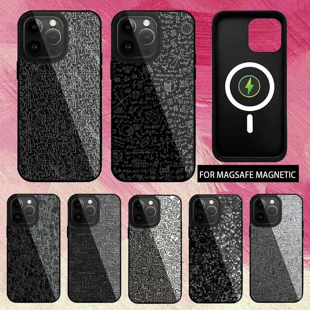 

Black and white texture pattern Phone Case For iPhone17,16,15,14,13,12,11 Plus,Pro Max Magnetic For Magsafe Wireless Charging