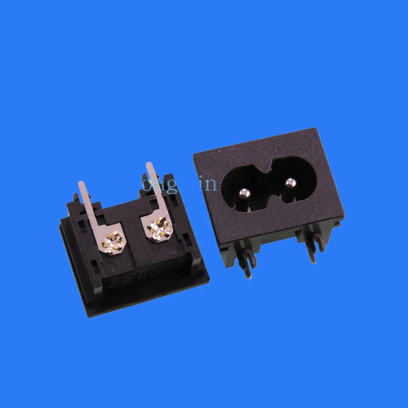 100pcs/AC-018A 2 pin power interface all copper high quality base 90 degree 8 word 180 8 word socket solid