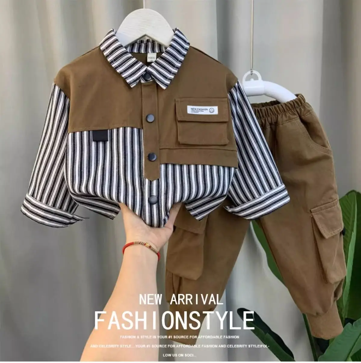 Boys Spring Autumn Clothing Set Baby Striped Shirt+Pants 2pcs Set for Korean Casual Children\'s Clothes Handsome Kids Clothing