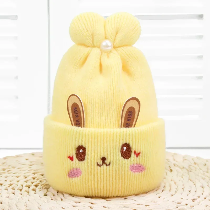 Newborn Girl&Boy Hats Baby Soft Warm Crochet Knit Cartoon Beanie Cap Cute Baby Hats For 0-6 Months Baby Winter Hat For Kids