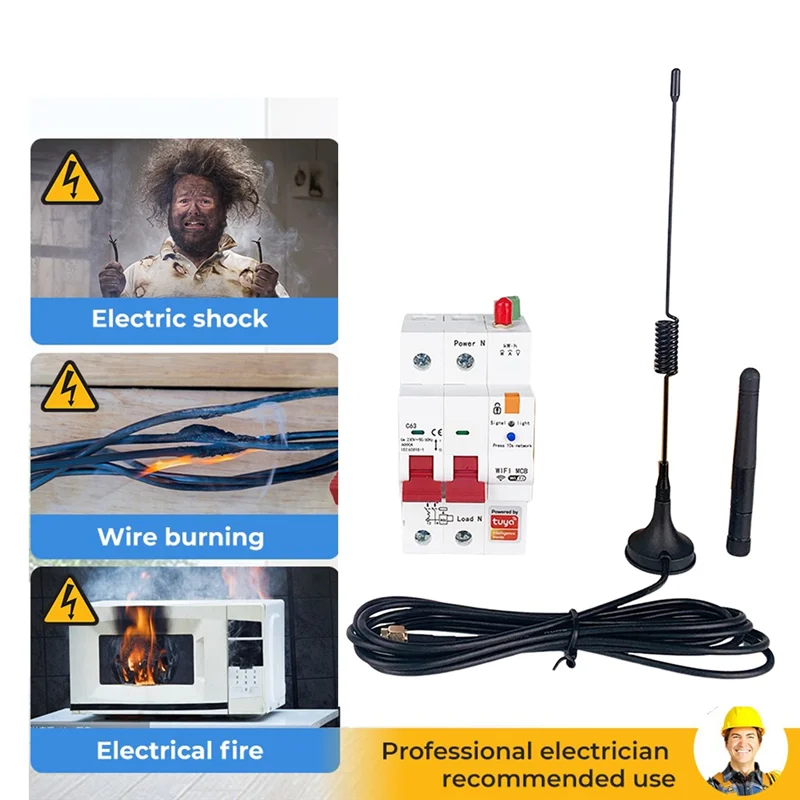 

Граффити Wi-Fi измерение с защитой от утечки электрические ворота бытовой 2P автоматический выключатель 63A таймер главный выключатель, тип B прочный