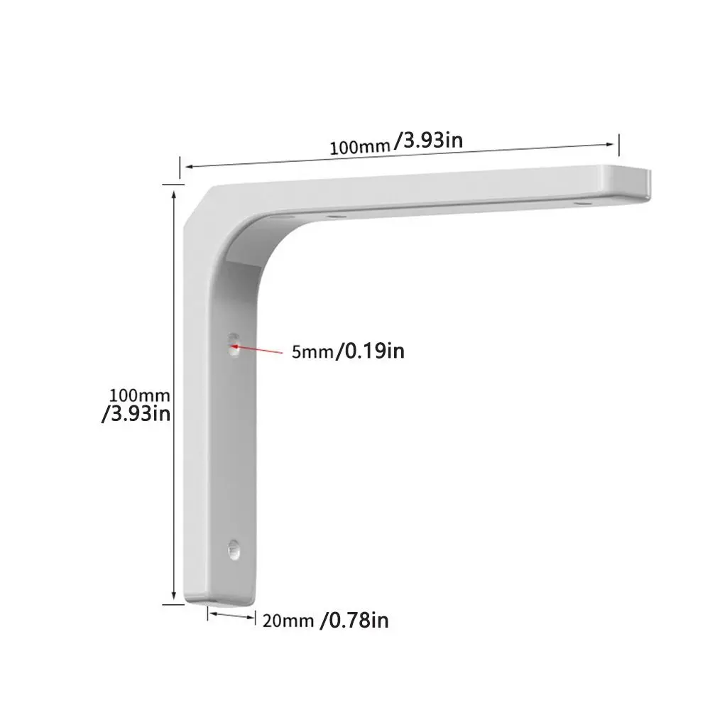 2pcs Multifunctional L-shaped Shelf Bracket Wall Mounted Space Saving Shelf Support Thickened Triangular Fixed Bracket Indoor