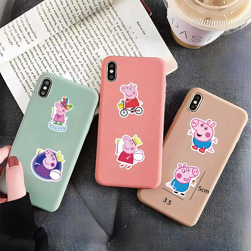 Peppa Pig Stickers 50PCS Waterproof Cartoon Decals for Kids DIY Scrapbook Luggage Laptop Water Bottle view 6