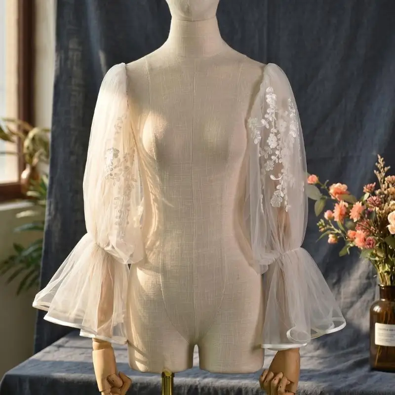 31BF Breathable Wedding Arm Sleeves Lightweight Fabric for Bride Comfortable Fit