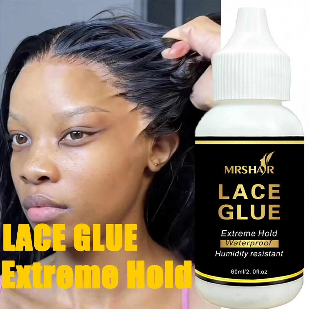 

60ml/2fl.oz Waterproof Wig Lace Glue Strong Hold Invisible Quick Dry & Easy Removal - No Odor Adhesive for All Wigs