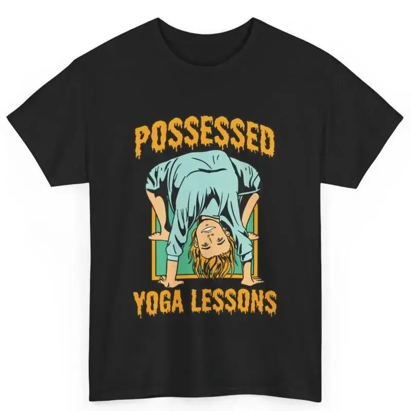 Halloween Retro Horror Movie Possessed Yoga Lessons Cotton T Shirt