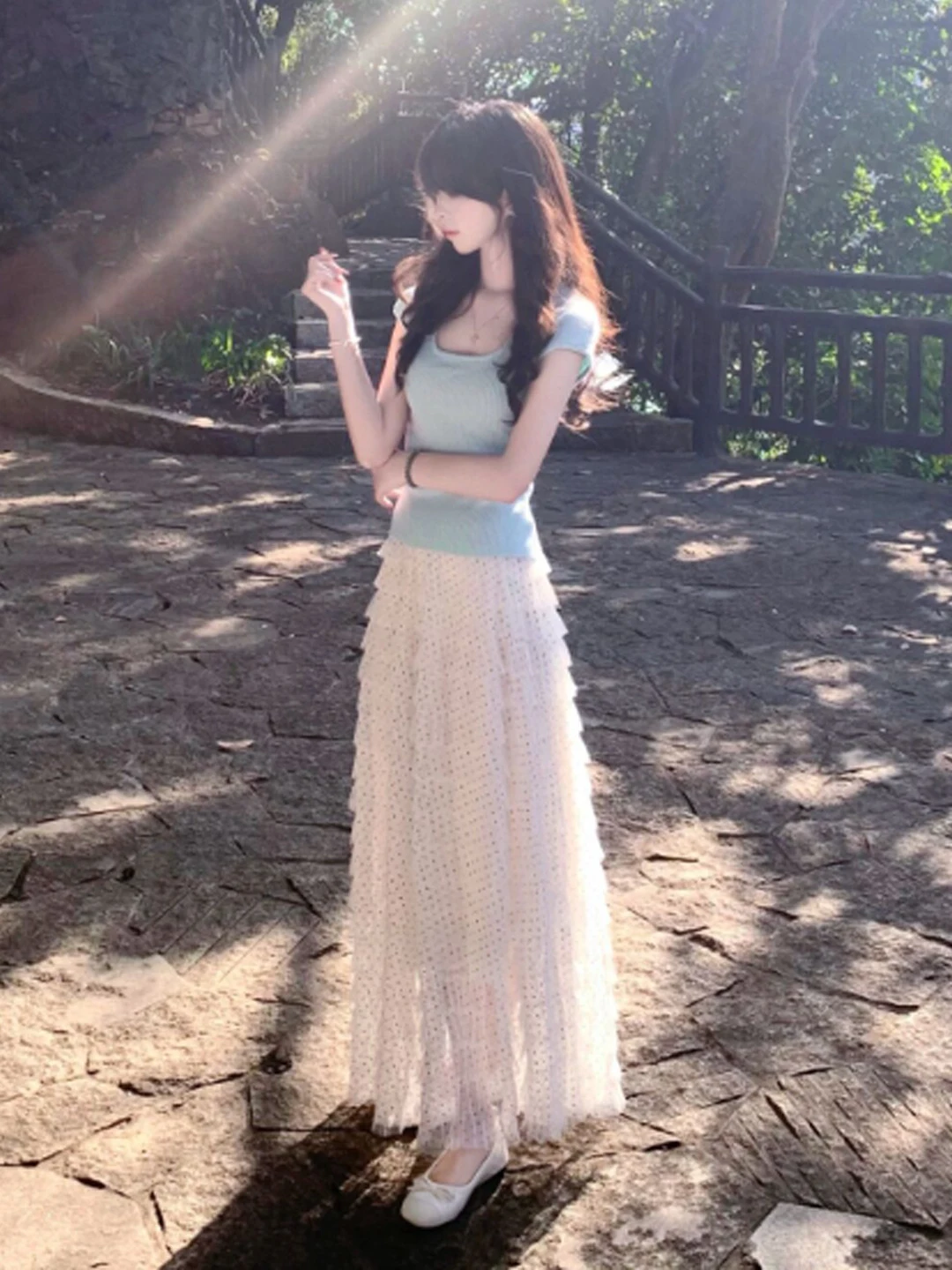 

Summer Atmosphere Sweet Style Clothing Set with Top And Half Skirt Comfortable High Waist Cotton Material Fashionable Casual
