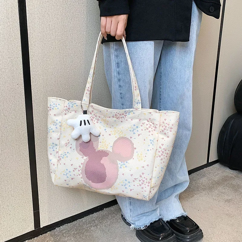 Disney Mickey New Fashion High Quality Handbag Cartoon Casual Versatile Large Capacity Women\'s Shoulder Bag