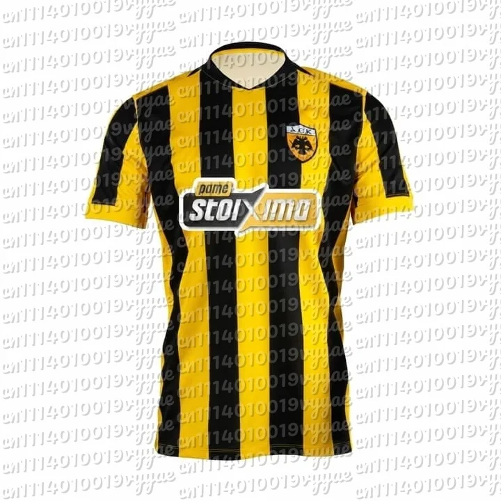 26-27 AEK Athens Style Familien-Partnerlook Fußballtrikot Sommer Casual Kurzarm Fußball-T-Shirt für Männer, Frauen und Kinder