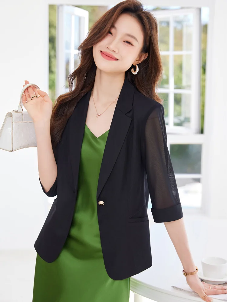 

Floral Three-Quarter Sleeve Small Suit Jacket for Women Spring and Summer2024New Fashionable Elegant Slim-Fit Short Suit Top