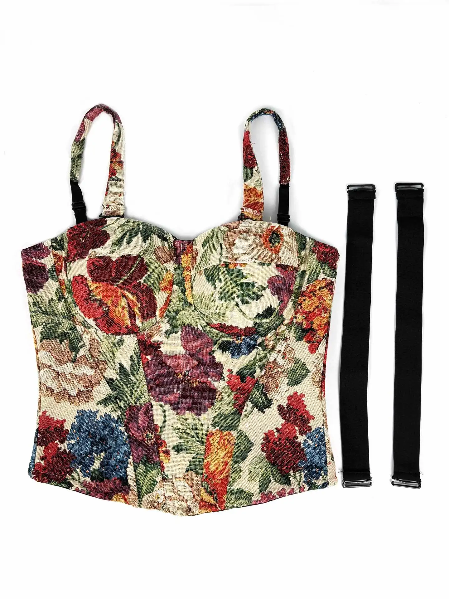 Court-Style Fishbone Strapless Bustier For Women, Latex Chest Pads, Shaping Straps, Sexy Retro Backless Top Without Underwire.