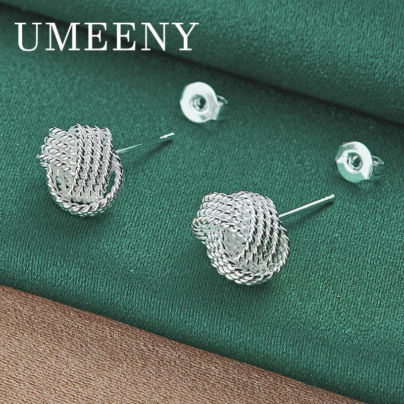 

Fashion 925 Sterling Silver Exquisite Braided Round Earrings Women Fashion Gift Accessories Wedding Party