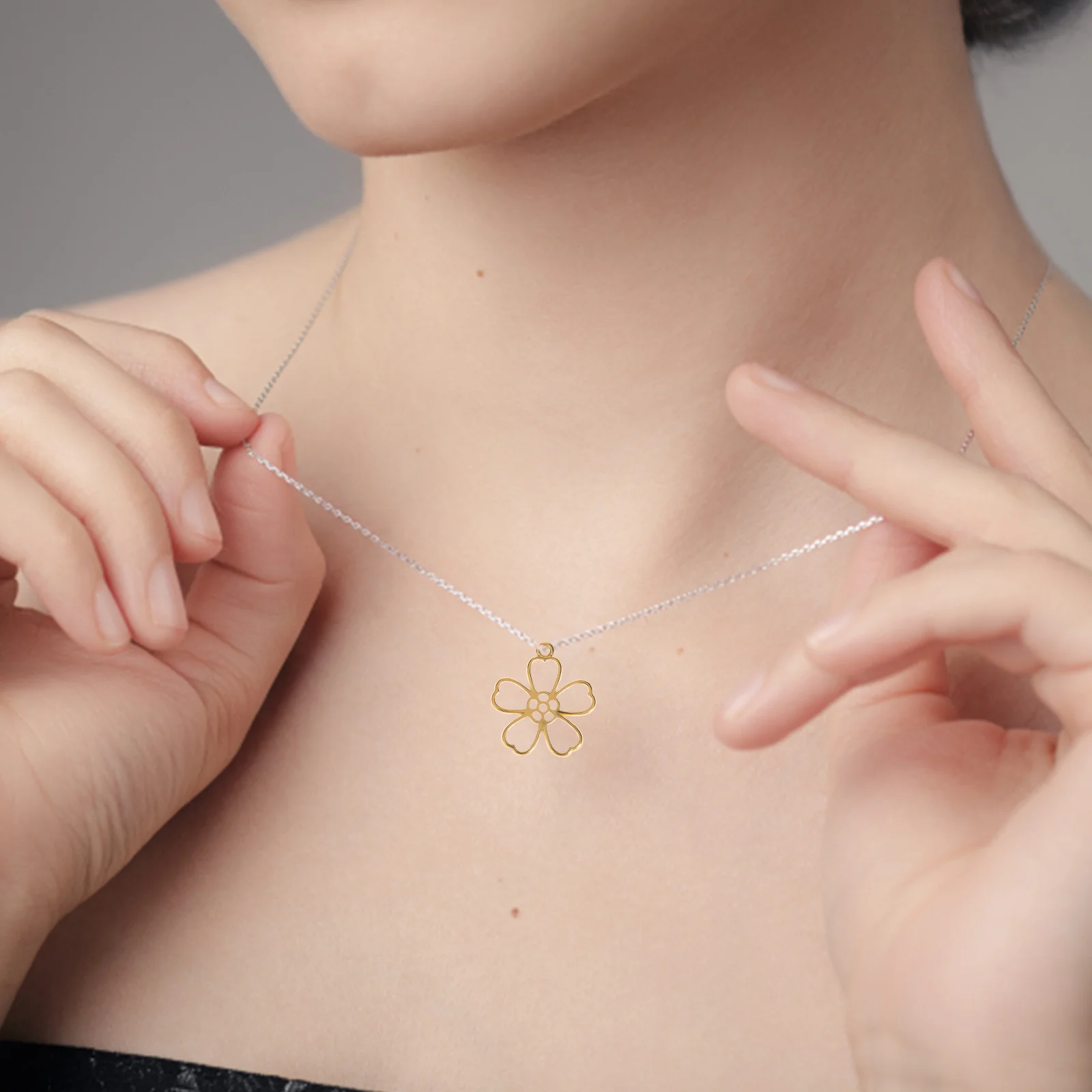 

12Pcs Alloy Sakura Hollow Frame Pendants Flower Charms for DIY Jewelry Making Open Bezel Flower Frame Charms Open Bezels Charm