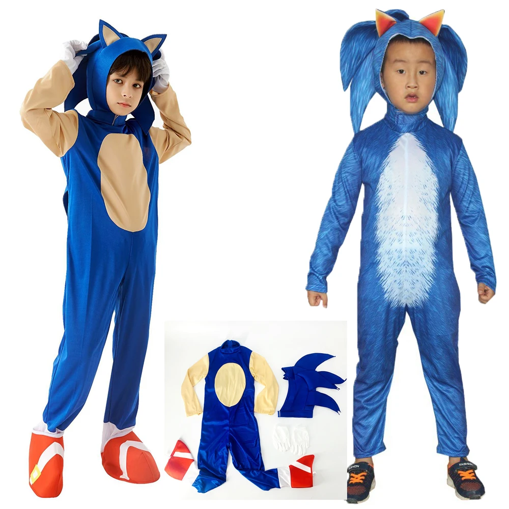 Costume de cosplay Hedgehog Kid, casque, gants blancs, Halloween, carnaval, costumes d'anime pour garçons, combinaison, costumes d'étudiant