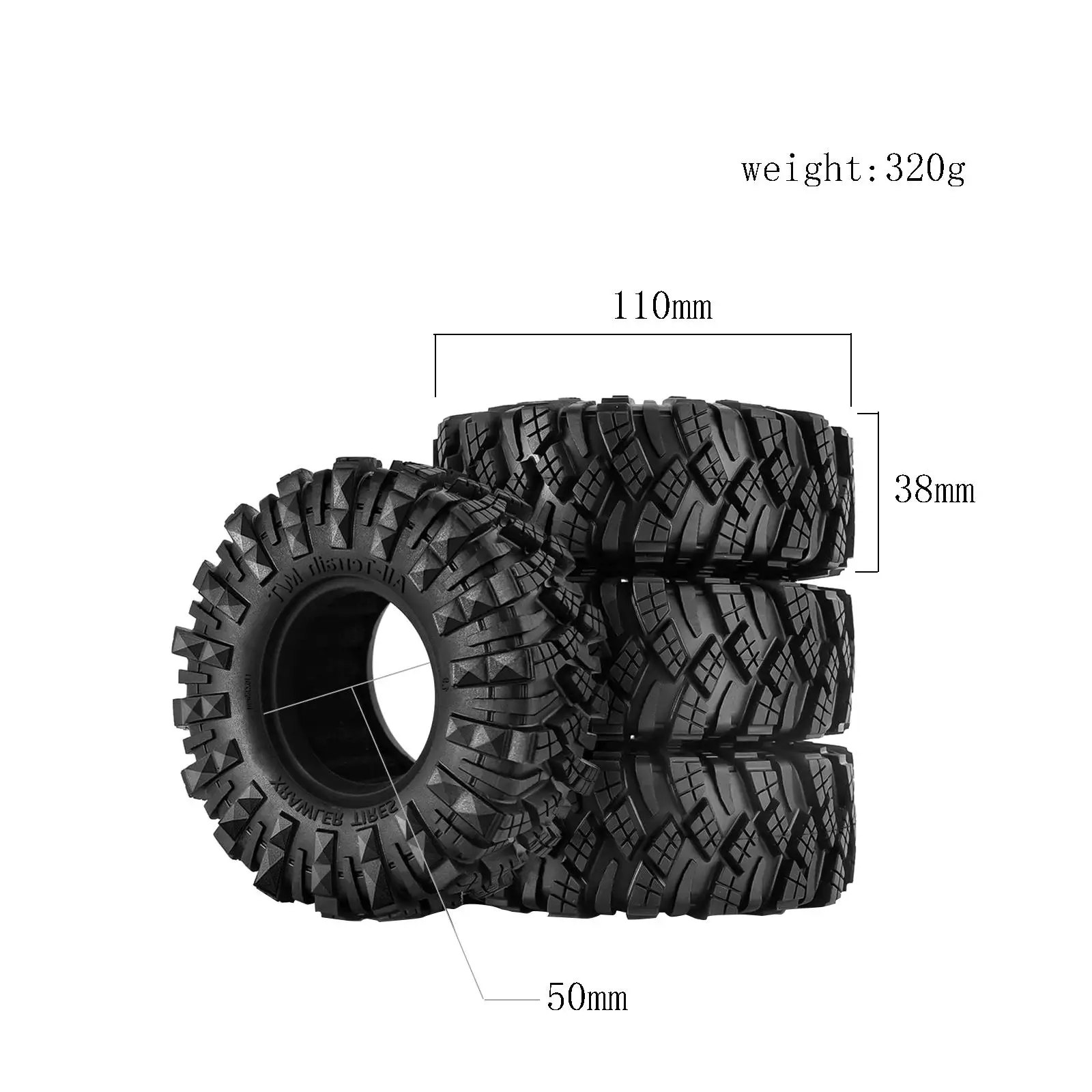 4 piezas neumáticos de goma 1:10 piezas de mejora neumáticos trepador de control remoto neumático de rueda para D90