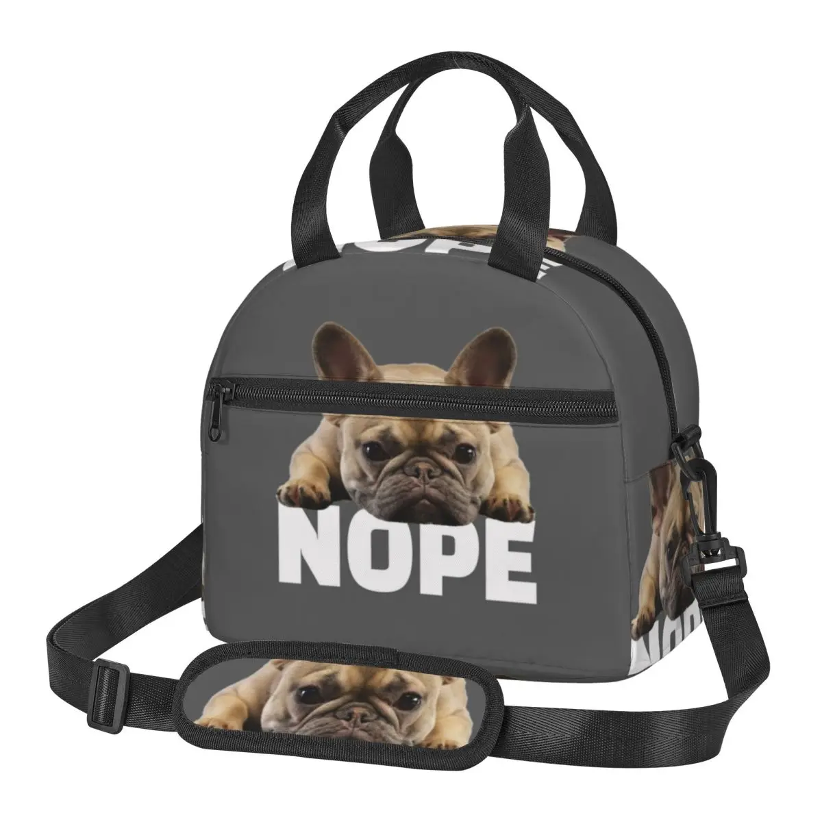 

Сумка-холодильник для обедов French Bulldog - Nope, изолированная сумка для женщин, для пикника, для хранения продуктов, портативная термосумка-холодильник для еды