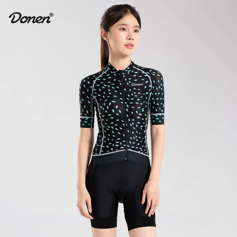 

Велосипедная майка DONEN с короткими рукавами, женская летняя дышащая быстросохнущая одежда с карманами, одежда для шоссейных и горных велосипедов