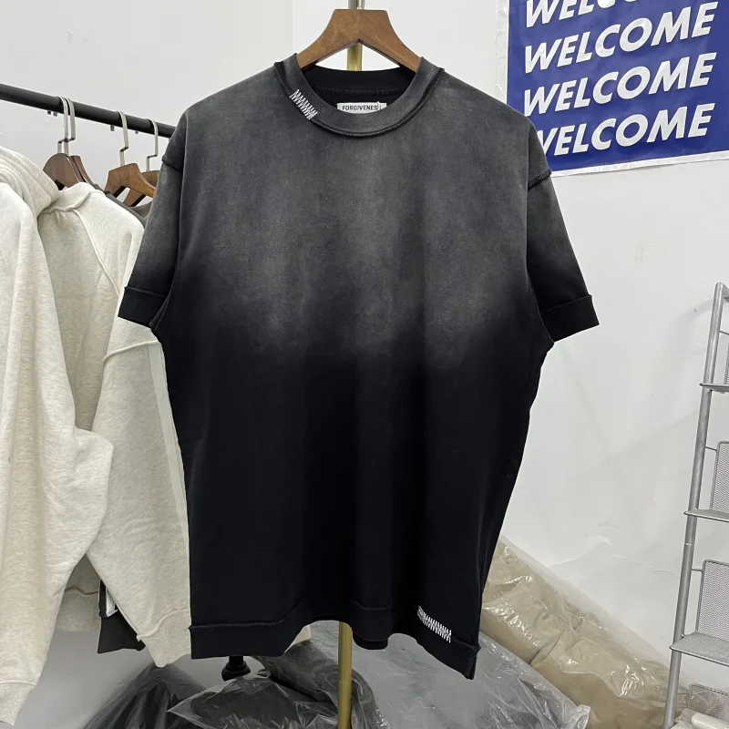 

Мужская футболка Waed out adient American Casual Sle ort Sve для молодежи, круглый летний топ свободного кроя с буквенным узором Ne