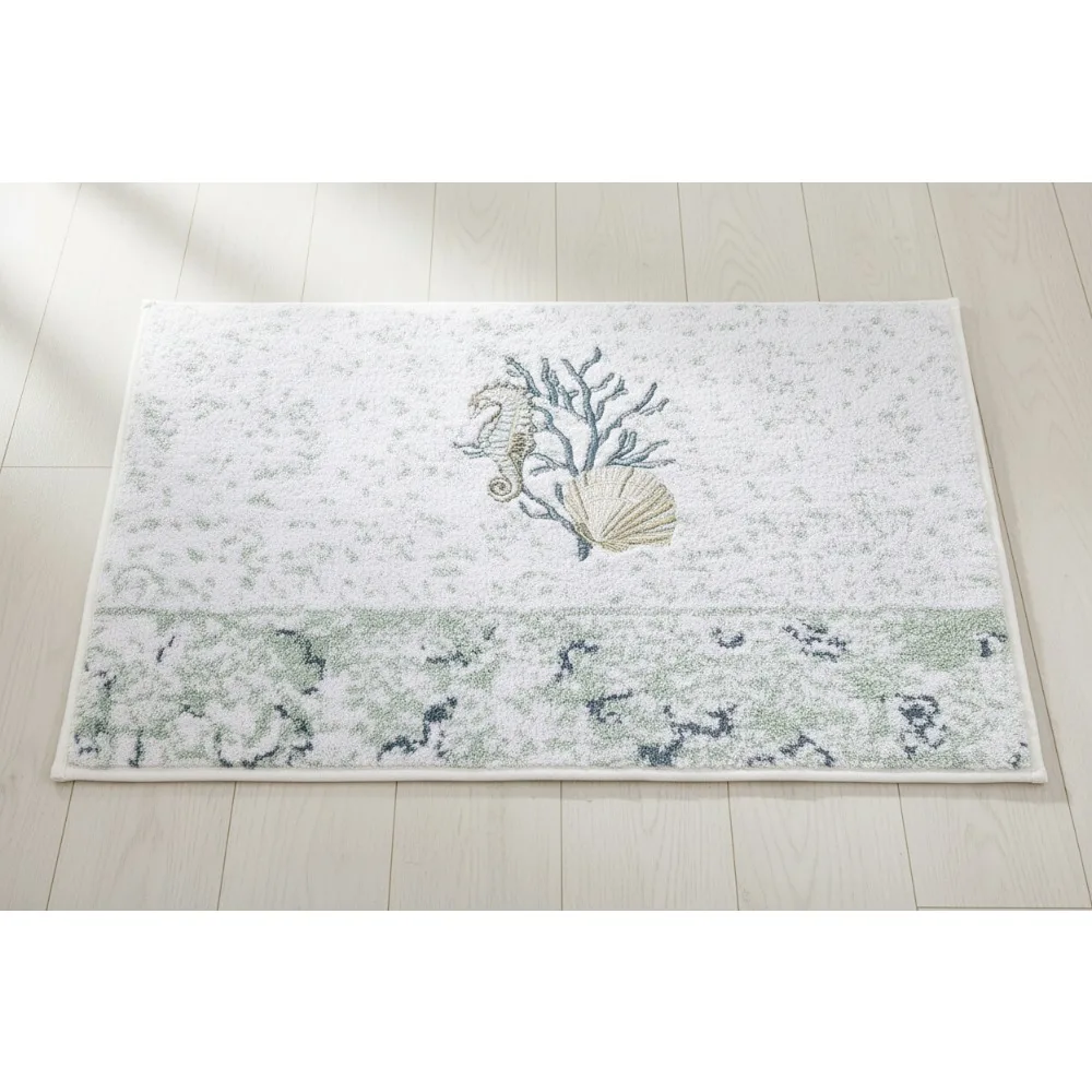 

Мягкий впитывающий хлопковый коврик для ванной, быстросохнущий противоскользящий коврик для ванной комнаты, прибрежный домашний декор для современной семьи