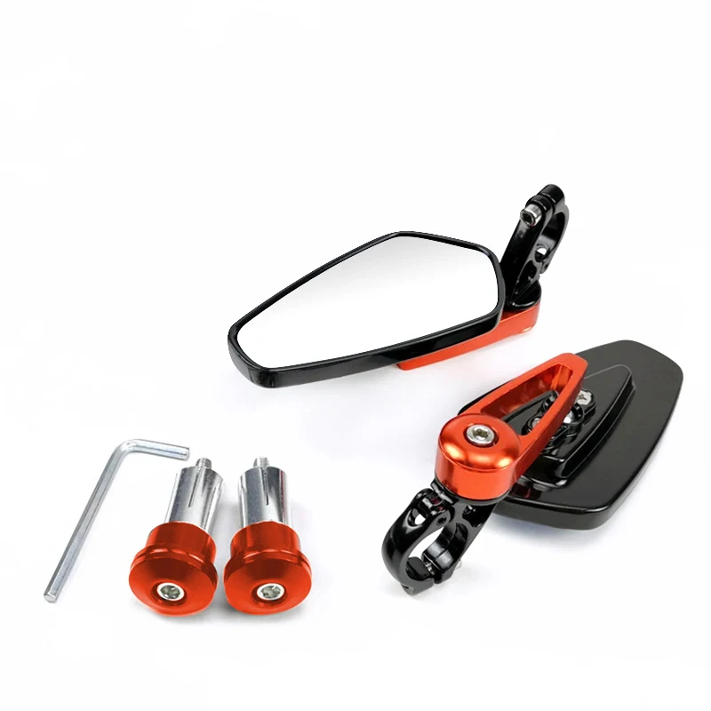 EAFC Universele Motorfiets 22mm Bar End Side Achteruitkijkspiegel 2 Stuks Aluminium 7/8 "Motor Fietsstuur Achteruitkijkspiegels