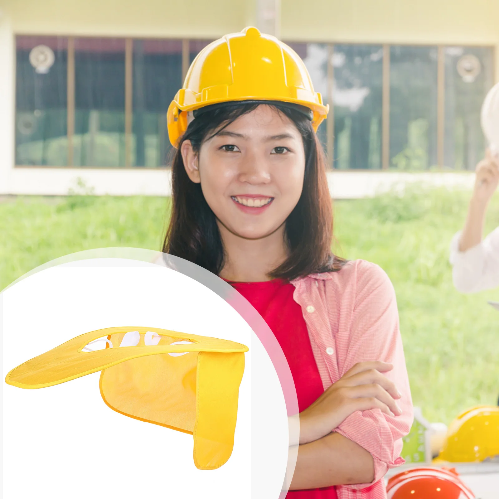 

1pc Sun For Safety Sunproof Hat Brim Foldable Neck Shade Sun Visor Outdoor Construction Protection Yellow