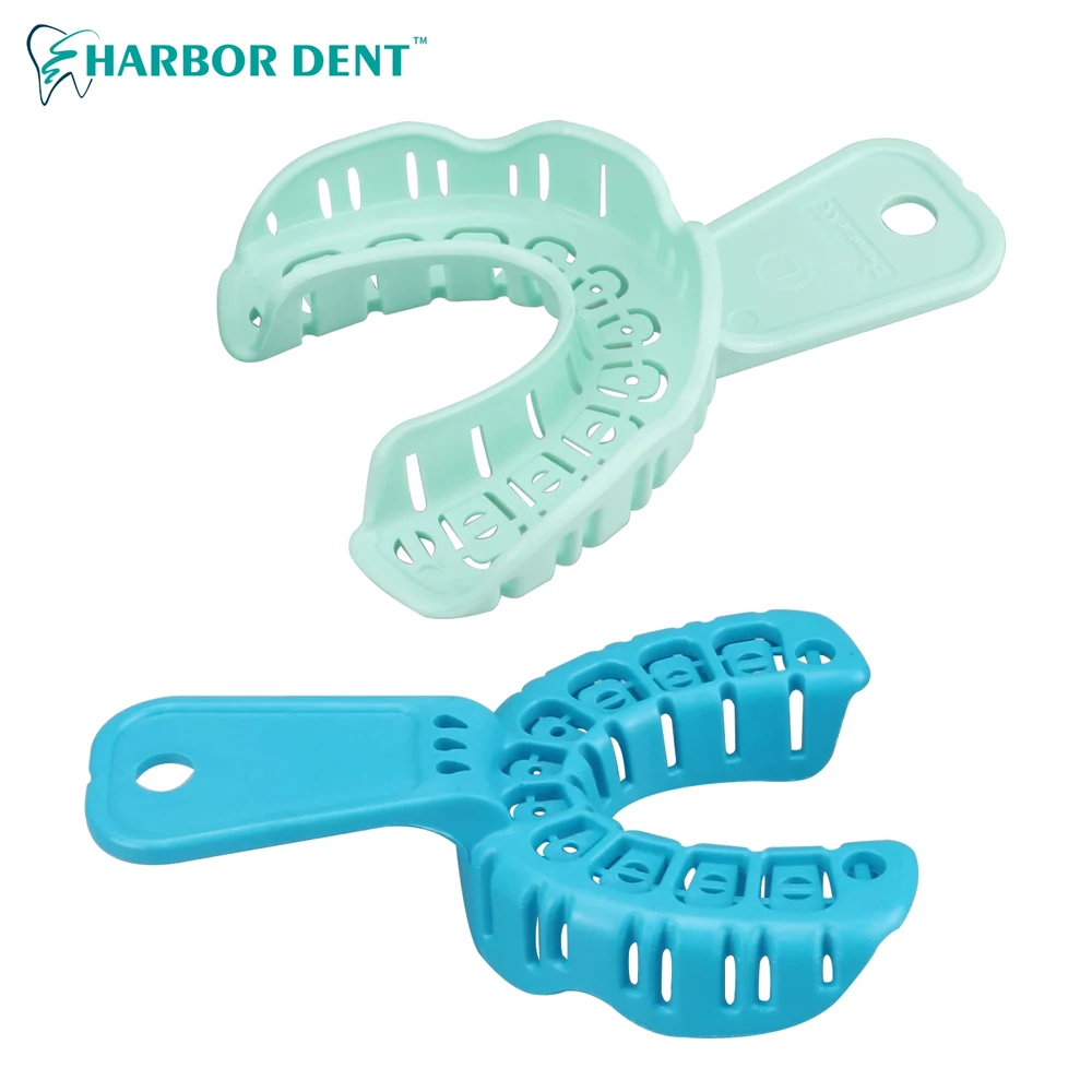 Dental Impression Trays Teeth Holder Plastic Dentist Central Supply Dentistry Lab Tools Oral Instruments 6Pcs/Bag