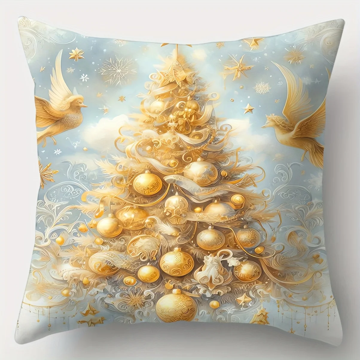 Single Sided Printed Cushion Cover Christmas Series Soft Fabric Living Room Sofa Bedroom Bedside Decorative Pillowcase