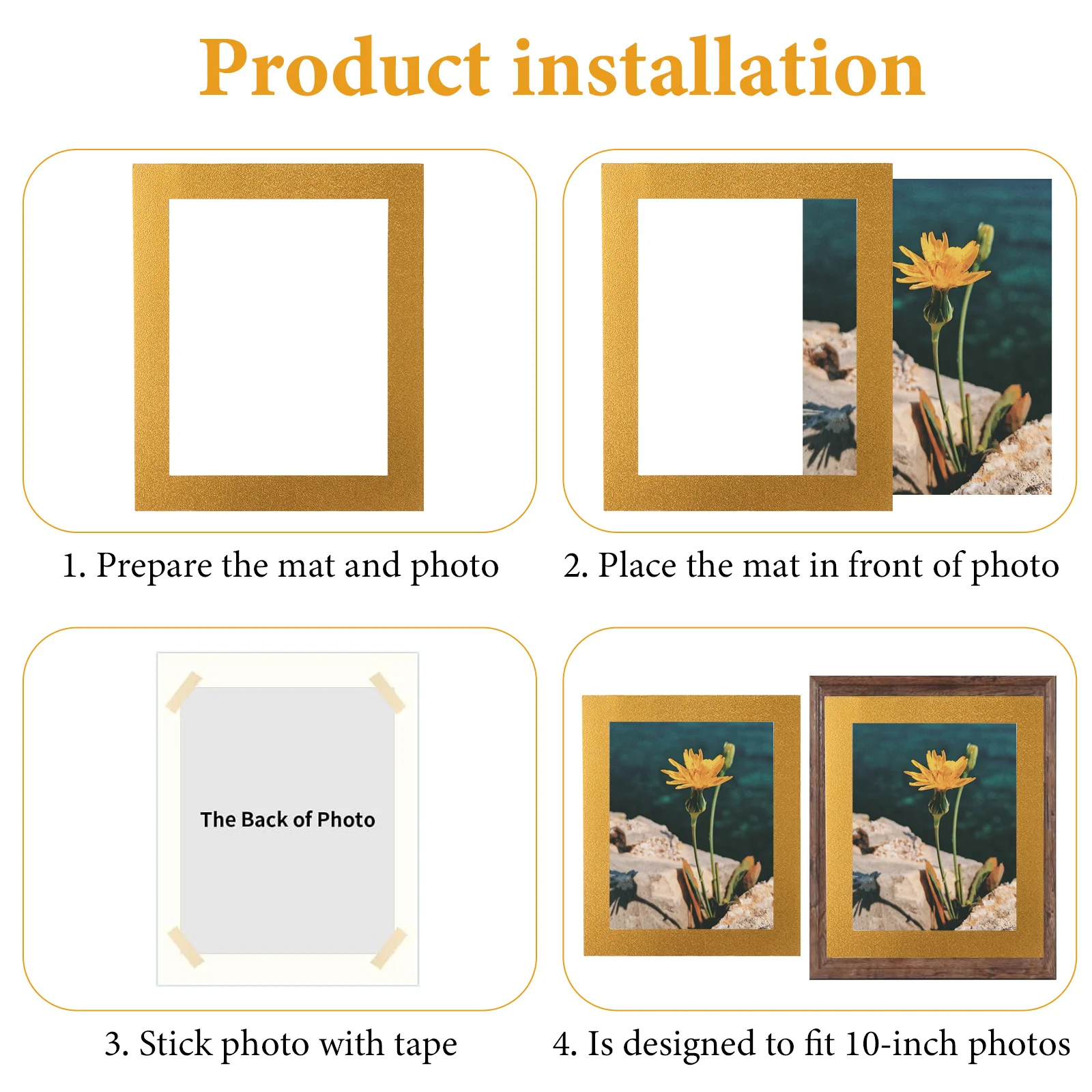 

20Pcs Picture Frame Matting 10 Inch Photo Mount Cards Strong Paper for Wall Frames Protection Curl Resistant Decorative Use