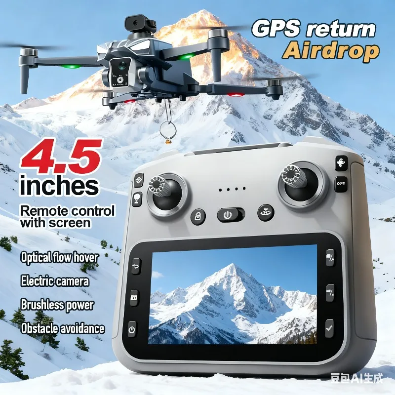 Drone K18MAX 5G com Câmera 8K HD e Tela de 4,5 Polegadas - Quadcopter Dobrável com Evitação Inteligente de Obstáculos