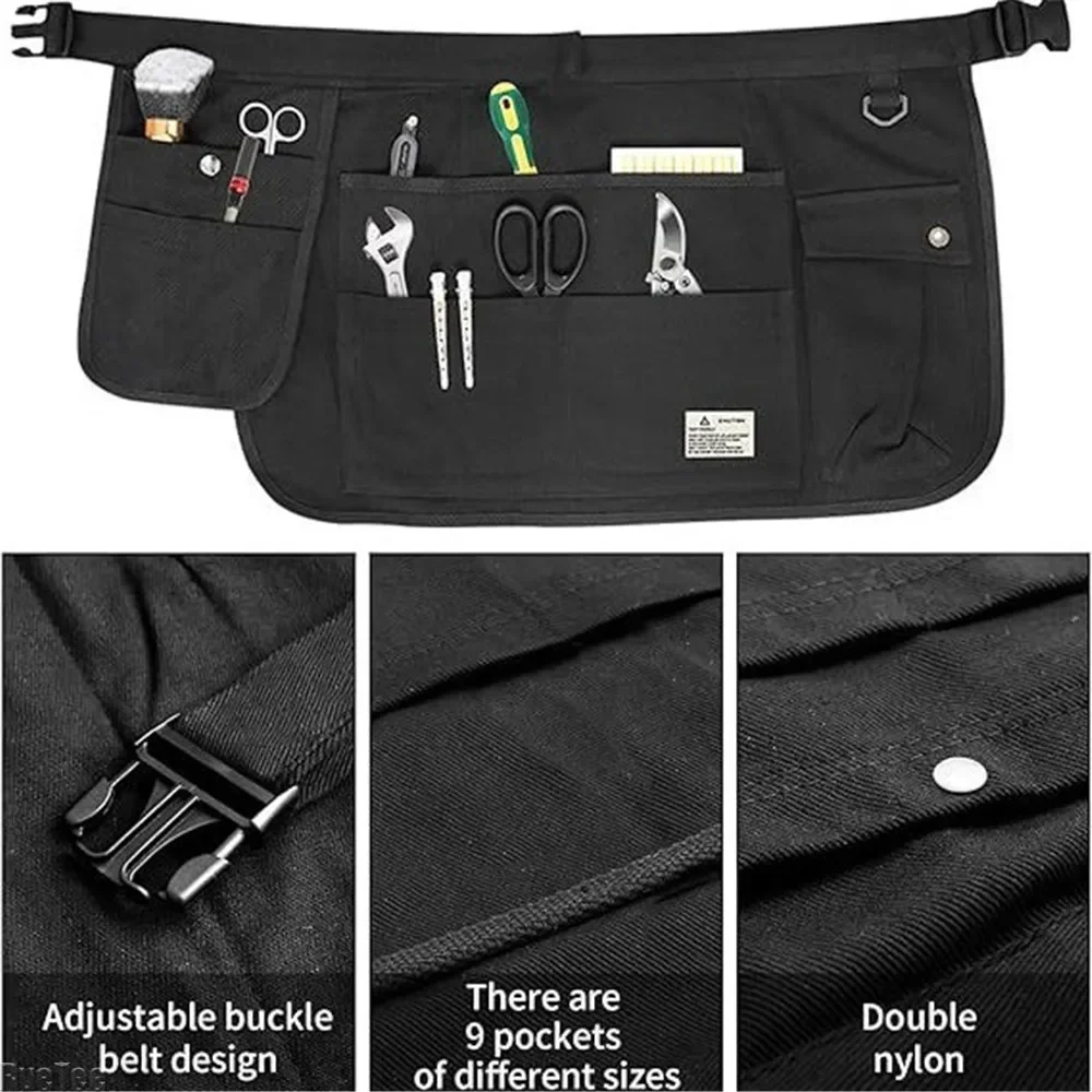 

New Canvas Multi Pocket Adjustable Apron Half Waist Apron Custom Gardening Industrial Tools Apron Overalls For Men Women