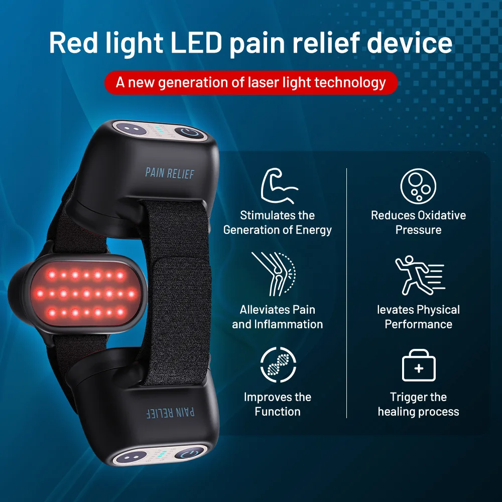 LED Red Light Heating Knee Massager Vibration Joint Massage Pain Relief Muscle Recovery Electric Shoulder Massager Instrument