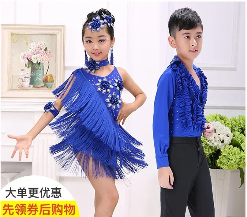 

Children's Latin Dance Costumes Girls Latin Dance Skirt Dance Clothes Grading Competition Clothing Children's Practice Clothes