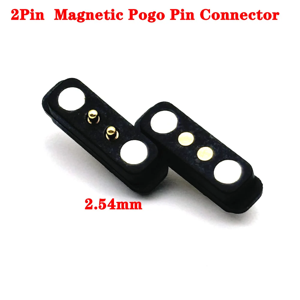 

100Pair 2Pin spacing 2.54mm DC Magnetic Pogo Pin Connector Pogopin Male Female Spring Loaded Waterproof DC Power Socket