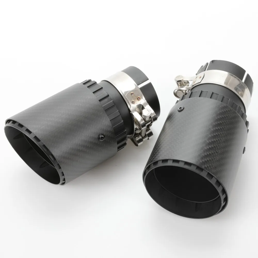 1 Pcs Car Exhaust Tip For Volkswagen Golf Carbon Fiber Muffler Tip Universal Exhaust Pipe Exhaust System 60mm 63mm Nozzle