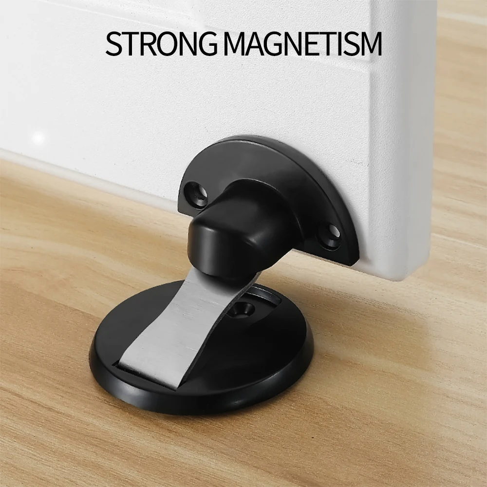 Magnetic Door Stopper Floor Mount Invisible Door Stops Heavy Duty Self Adhesive Wall Protector for Home Bedroom Doorstop