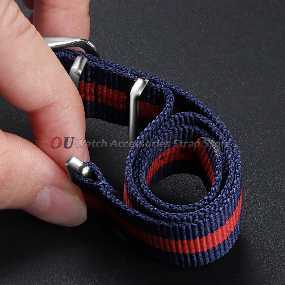 12mm 14mm 16mm 18mm 20mm 22mm 24mm Canvas Nylon Uhrenarmband Universelles Herren-Uhrenband Einteiliges Schlaufenarmband Damen Herren Armband – Detail 3